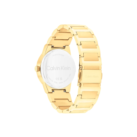 Reloj Calvin Klein Mujer Linear Elegance Dorado Esfera Negra 25100082
