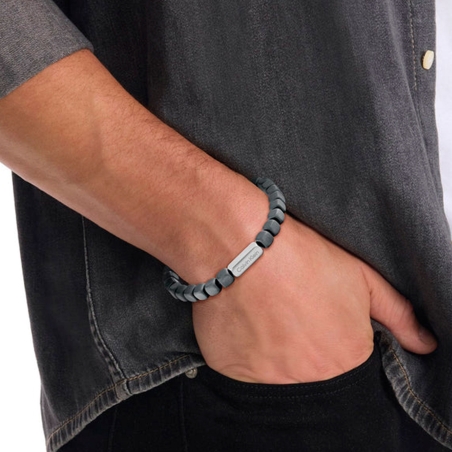 Pulsera Calvin Klein Hombre Acero y Piedras Verdes 35100059