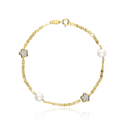 Pulsera Oro 18k Circonitas y Perlas Cultivadas "Camila"