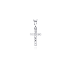 Colgante cruz Oro 18k y circonitas "Ahlen"
