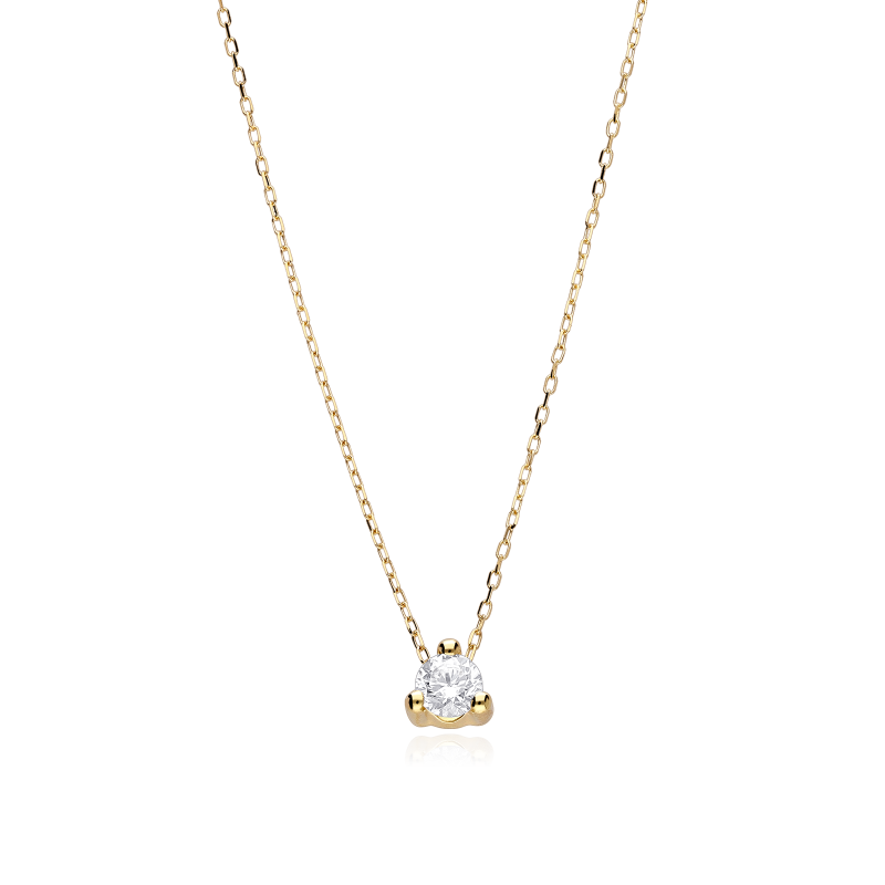 Gargantilla Oro 18k y circonita 4mm "Three"
