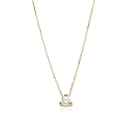 Gargantilla Oro 18k y circonita 4mm "Three"