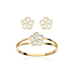 Conjunto "Margherite" oro 18k y nácar