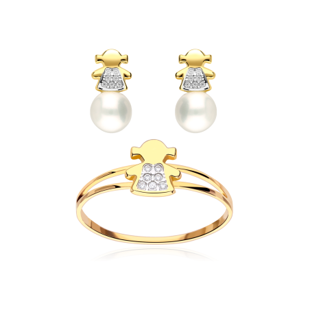 CONJUNTO "AMANDA" ORO 18K PERLAS CULTIVADAS