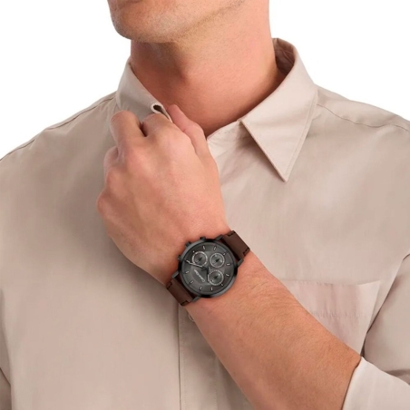 Reloj Calvin Klein Hombre Gauge Multifunción Negro y Marrón 25200498