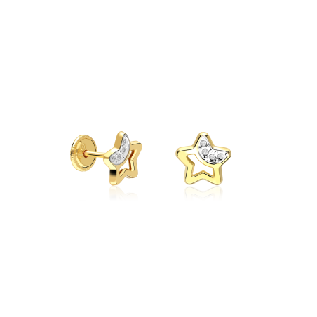 Pendientes Oro 18k y circonitas "Astros"