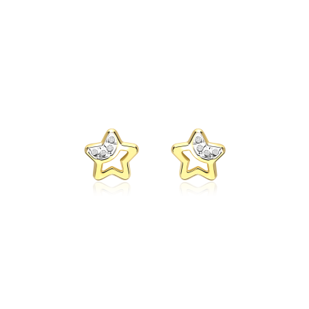 Pendientes Oro 18k y circonitas "Astros"