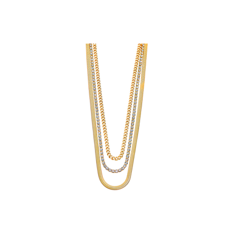 Collar Lotus Style Mujer Urban Woman Acero Dorado Triple LS2342-1/2