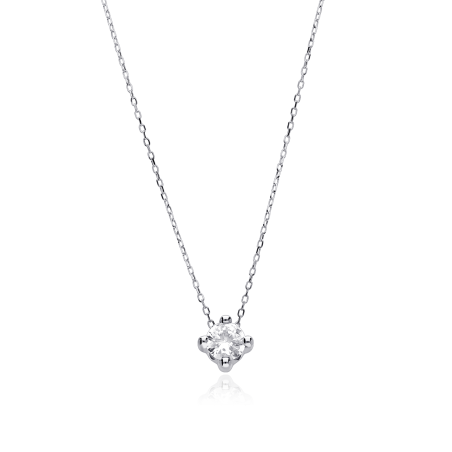 Gargantilla Oro Blanco 18k y circonita 5mm "Foury"