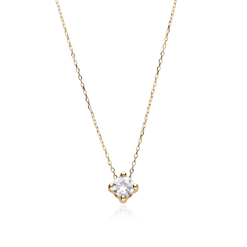 Gargantilla Oro 18k y circonita 5mm "Four"