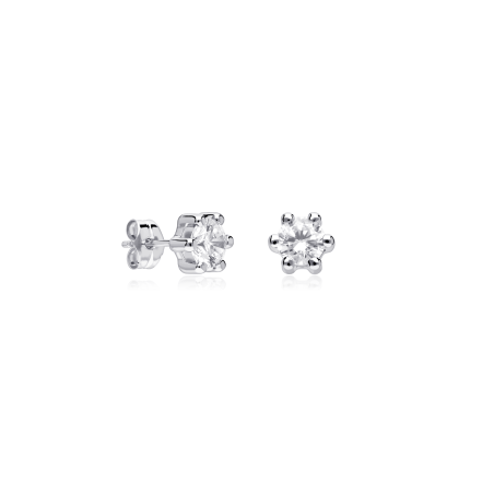 Pendientes Oro 18k y circonitas 5mm "Sixty"