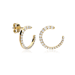 Pendientes Oro 18k y circonitas  Aslass 