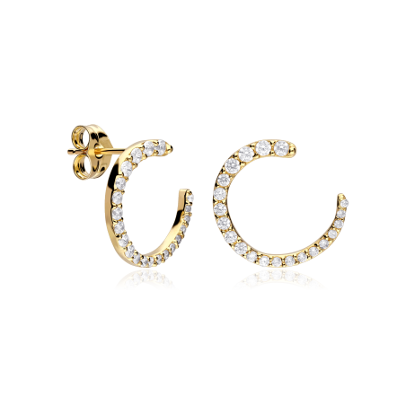 Pendientes Oro 18k y circonitas "Aslass"