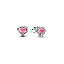 Pendientes Pandora Corazón Rosa Elevado 298427C02