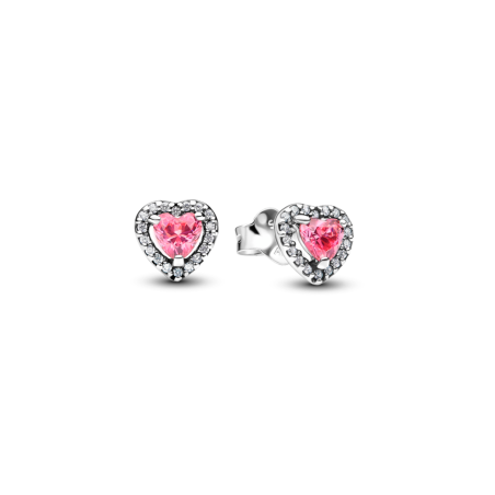 Pendientes Pandora Corazón Rosa Elevado 298427C02