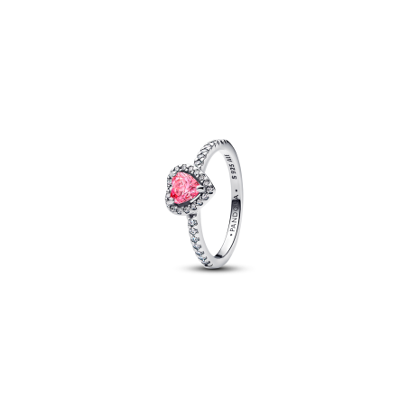 Anillo Pandora Corazón Rosa Elevado 198421C03