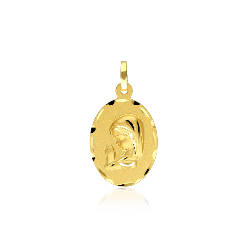 Medalla oro Virgen niña ovalada