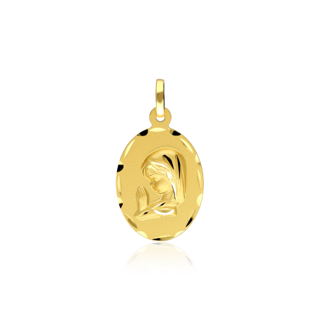 Medalla oro Virgen niña ovalada