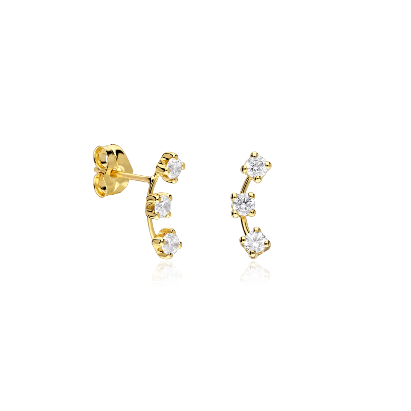Pendientes oro 18k y circonitas "Chiara"