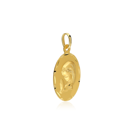 Medalla oro Virgen niña ovalada