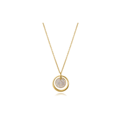 Collar Viceroy Plata Baño Oro Circonitas Circular 9149C100-30