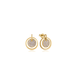 Pendientes Viceroy Plata Baño Oro Circonitas Circular 9149E100-30