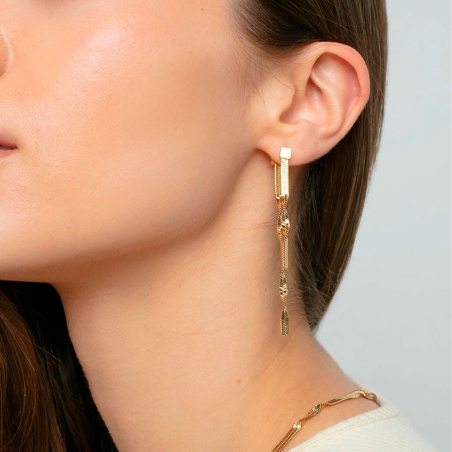 Pendientes Viceroy Acero Dorado Cadena Serpiente 14290E01012
