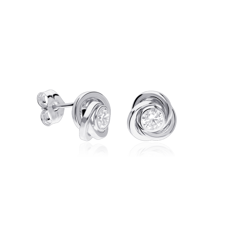 PENDIENTES "NODI" ORO BLANCO 18K