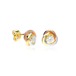 PENDIENTES "NODI" ORO TRICOLOR 18K