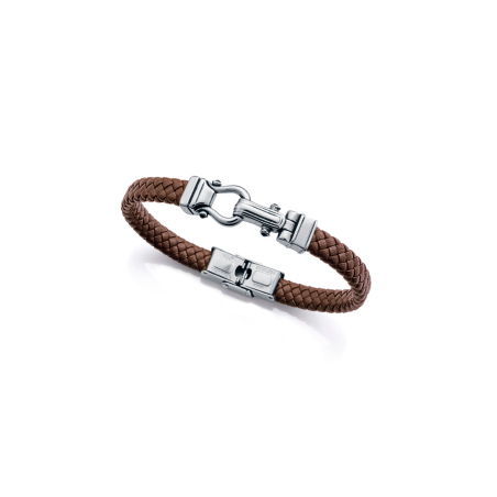 Pulsera Viceroy Acero Y Piel Marrón Trenzada 14300P01011