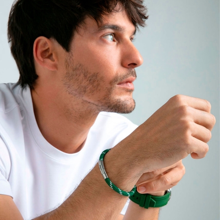 Pulsera Viceroy Acero Y Nylon Verde Y Blanco 14301P01016