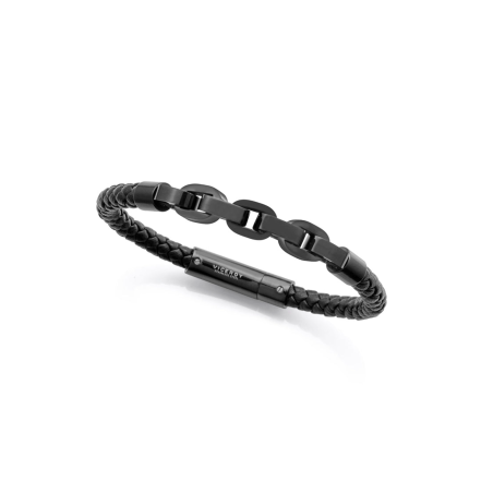 Pulsera Viceroy Acero Y Piel Negra Trenzada 14311P01010