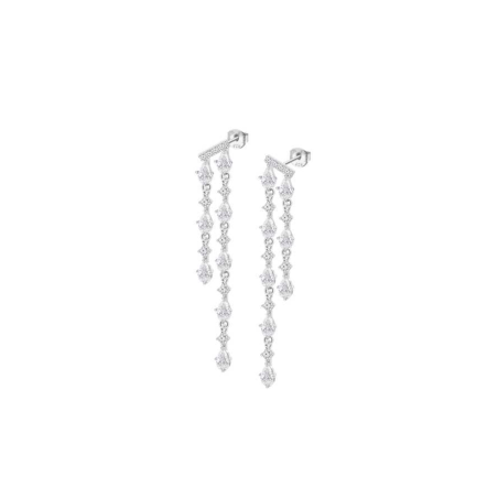 Pendientes Lotus Silver Circonitas Acabado Brillo LP3802-4/1