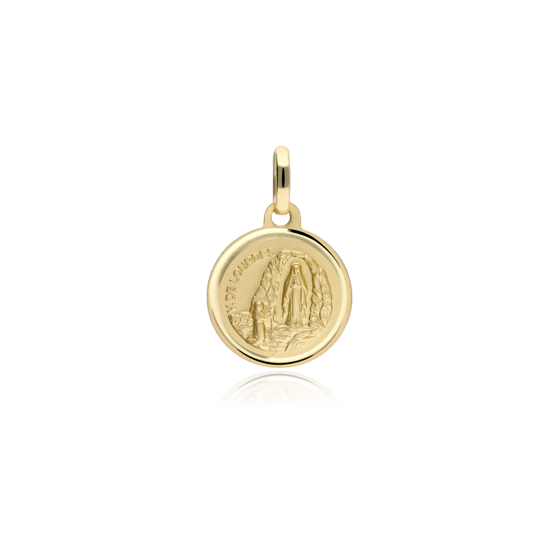 MEDALLA VIRGEN DE LOURDES 14 MM ORO 18K
