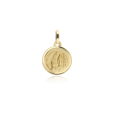 MEDALLA VIRGEN DE LOURDES 14 MM ORO 18K