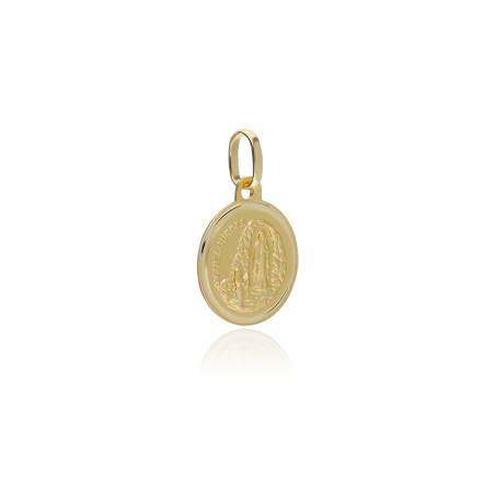 MEDALLA VIRGEN DE LOURDES 14 MM ORO 18K