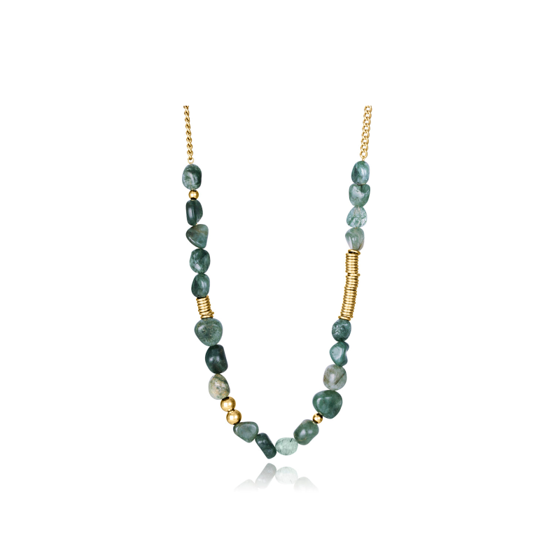 Collar Viceroy Acero Dorado Piedras Naturales 15156C09016