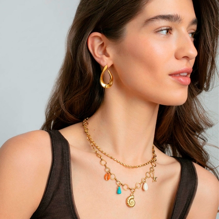 Collar Viceroy Acero Dorado Y Conchas 14273C01012