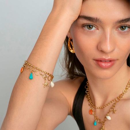 Pulsera Viceroy Acero Dorado Y Conchas 14273P01012