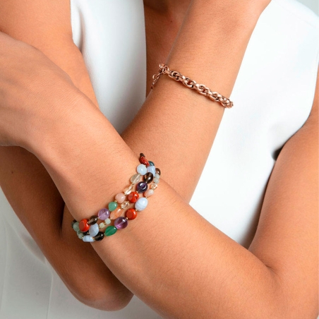 Pulsera Viceroy Acero Dorado Y Piedras Naturales 14276P01019