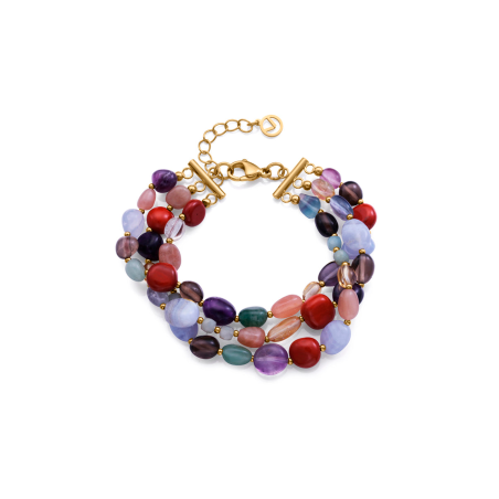 Pulsera Viceroy Acero Dorado Y Piedras Naturales 14276P01019
