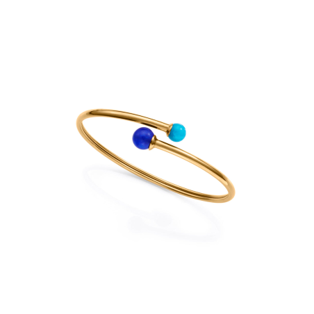 Pulsera Viceroy Abierta Acero Dorado Piedras Azules 14275P01013