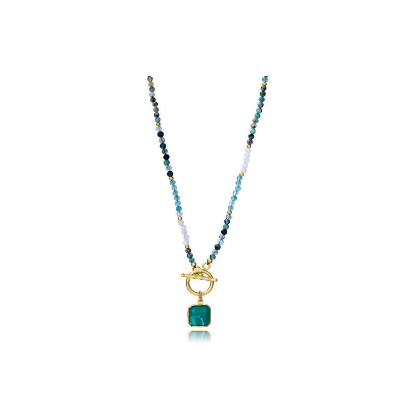 Collar Viceroy Acero Dorado Y Piedras Verdes 14279C01016