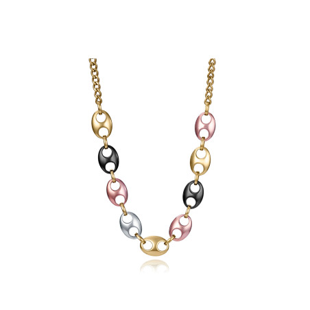 Collar Viceroy Calabrote Acero Dorado, Negro Y Rosa 15174C01019