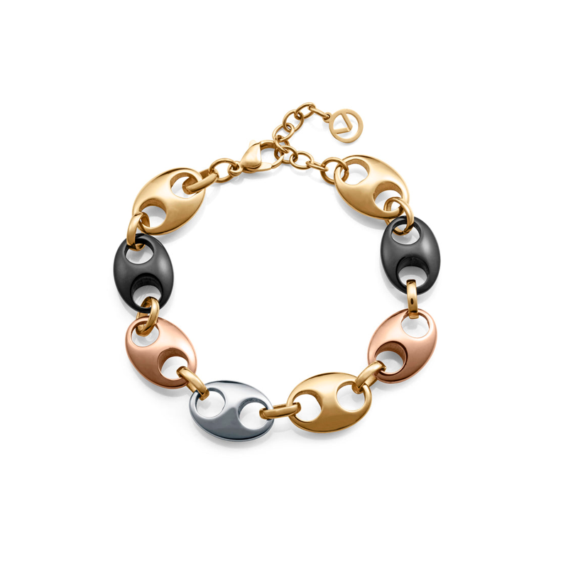 Pulsera Viceroy Acero Dorado, Negro y Rosa 15174P01019