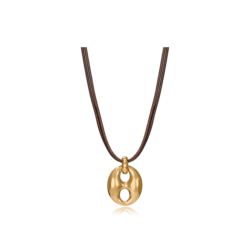 Collar Viceroy Acero Dorado y Piel Marrón 15176C01000
