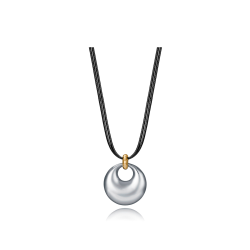 Collar Viceroy Acero y Piel Negra 15175C01000