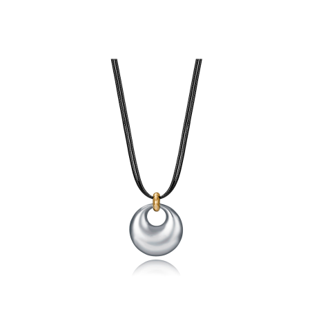 Collar Viceroy Acero y Piel Negra 15175C01000