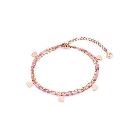 Tobillera Viceroy Acero Rosa y Corazones 14045T01017