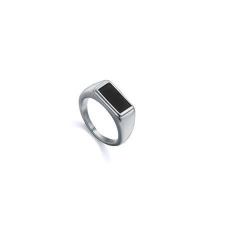 Anillo Viceroy Acero Sello Ágata Negra 14315A02
